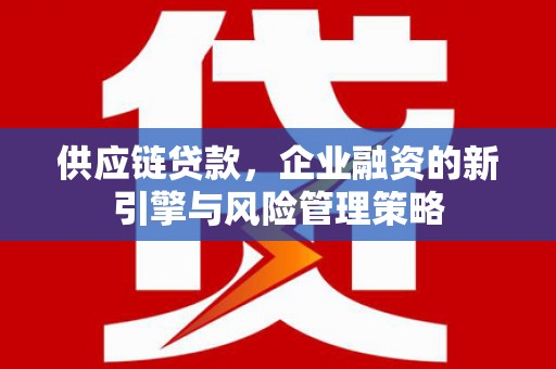 洛南供应链贷款，企业融资的新引擎与风险管理策略