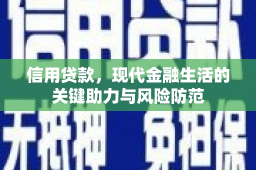 洛南信用贷款，现代金融生活的关键助力与风险防范