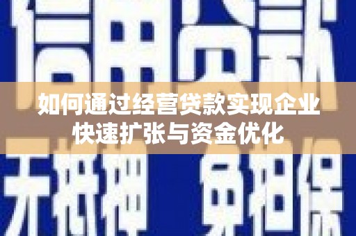 洛南如何通过经营贷款实现企业快速扩张与资金优化