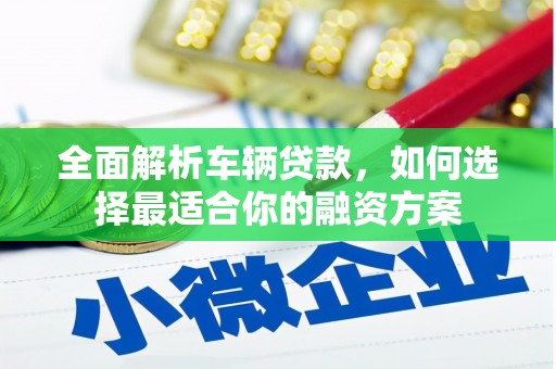 洛南全面解析车辆贷款，如何选择最适合你的融资方案